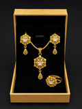 Gold Plated Floral Filigree Pendant Set
