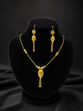 Gold Plated Filigree Oval Cage Pendant Set