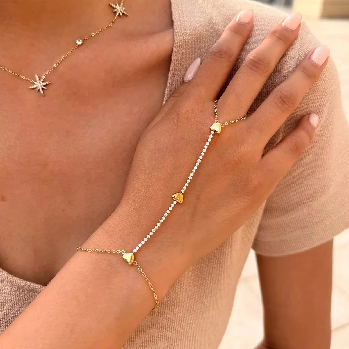 Luxury Hearth Stone Hand Chain Anja