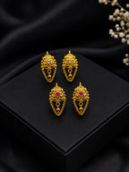 Gold Plated Floral Drop Earrings